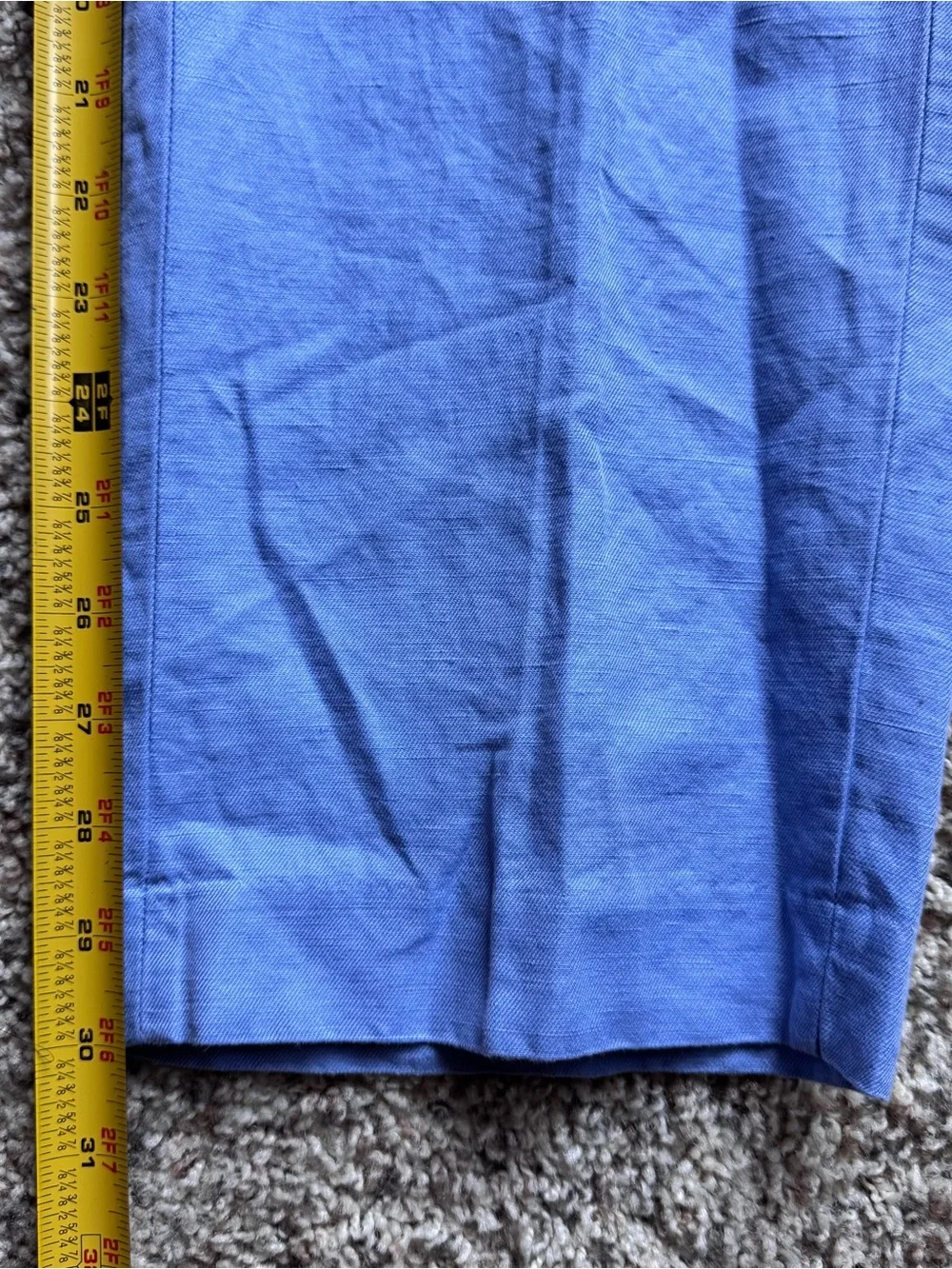Brooks Brothers Baird McNutt Irish Linen Blue Clark Fit Pants 35W Flat Front